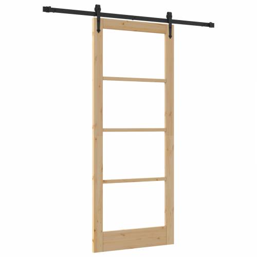 Klizna vrata sa setom hardvera 86x211 cm od masivnog drva borovine Cijena