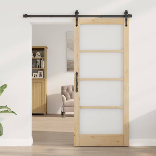 Klizna vrata sa setom hardvera 86x211 cm od masivnog drva borovine Cijena