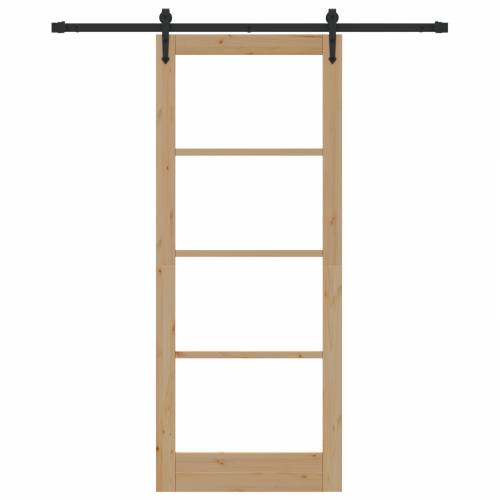Klizna vrata sa setom hardvera 86x211 cm od masivnog drva borovine Cijena