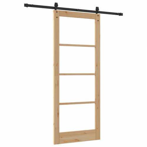 Klizna vrata sa setom hardvera 86x211 cm od masivnog drva borovine Cijena