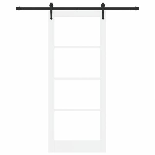 Klizna vrata s hardverskim setom Bijela 86x211 cm Od čvrstog bora Cijena