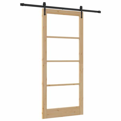 Klizna vrata s hardverskim setom 93x211 cm od čvrstog bora Cijena