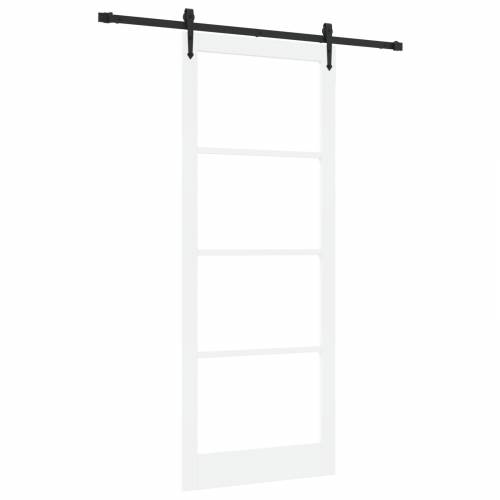 Klizna vrata s dodacima Bijela 93x232 cm Čvrsto borovo drvo Cijena