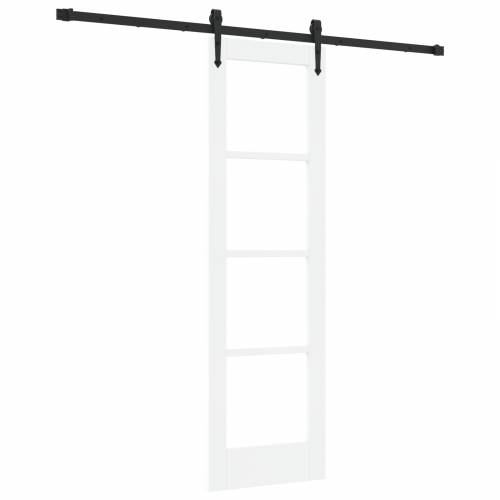 Klizna vrata sa setom opreme bijela 61x198.5 cm čvrsta drvo bor Cijena