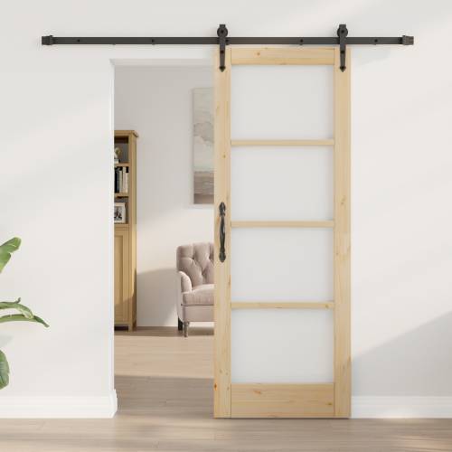 Klizna vrata s setom hardware-a 73.5x198.5 cm čvrsto drvo bor Cijena
