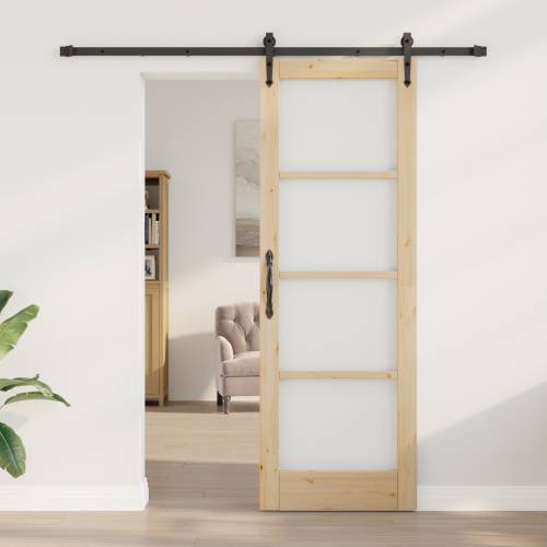 Klizna vrata sa setom opreme 73.5x211 cm Čvrsta drvena borovina Cijena