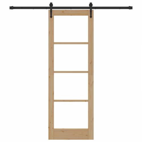 Klizna vrata sa setom opreme 73.5x211 cm Čvrsta drvena borovina Cijena