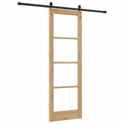 Klizna vrata sa setom opreme 73.5x211 cm Čvrsta drvena borovina Cijena