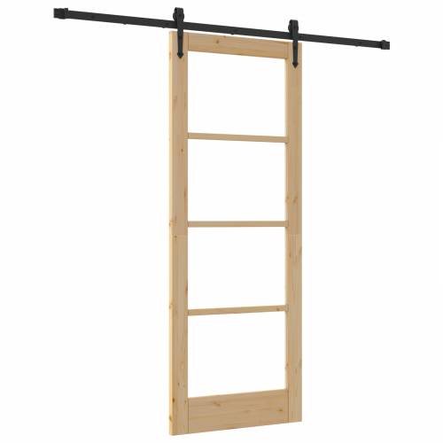 Klizna vrata s kompletnim hardverom 78x202 cm od masivne borovine Cijena