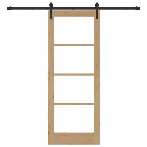 Klizna vrata s kompletnim hardverom 78x202 cm od masivne borovine Cijena