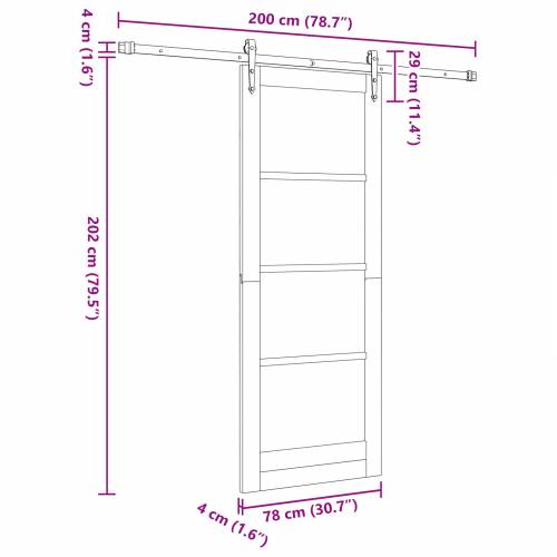 klizna vrata sa setom hardvera bijela 78x202 cm čvrsta borovina Cijena