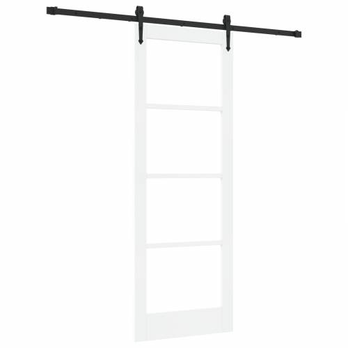 Klizna vrata sa setom hardvera Bijela 78x211 cm Čvrsta borovina Cijena
