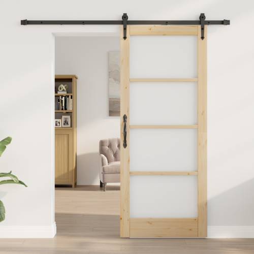 Klizna vrata s setom hardvera 83x202 cm čvrsta borovina Cijena