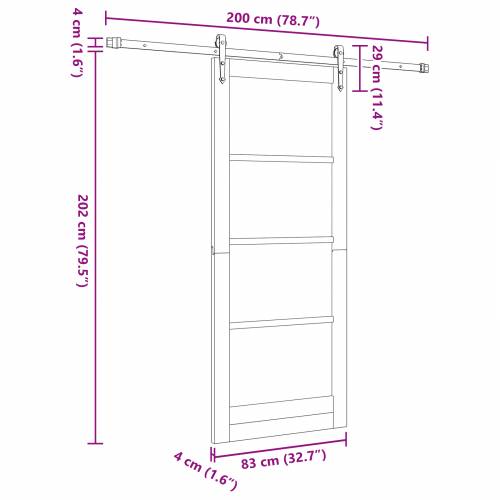 klizna vrata s hardware setom bijela 83x202 cm puno drvo bor Cijena