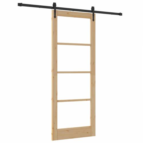 Klizna vrata s setom okova 83x211 cm drvo bor Cijena