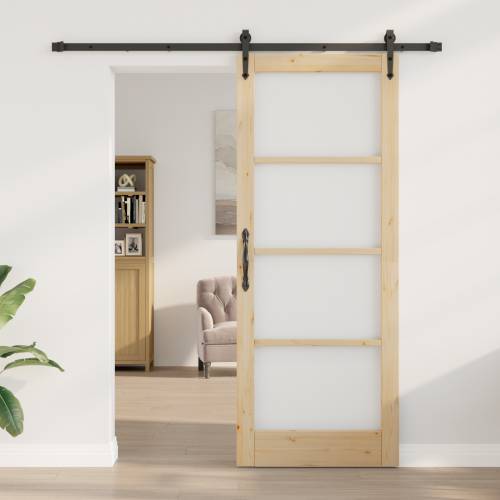 Klizna vrata s setom okova 83x211 cm drvo bor Cijena
