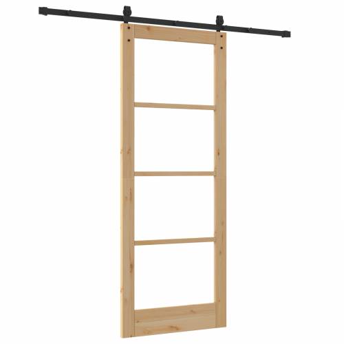 Klizna vrata s setom okova 83x211 cm drvo bor Cijena