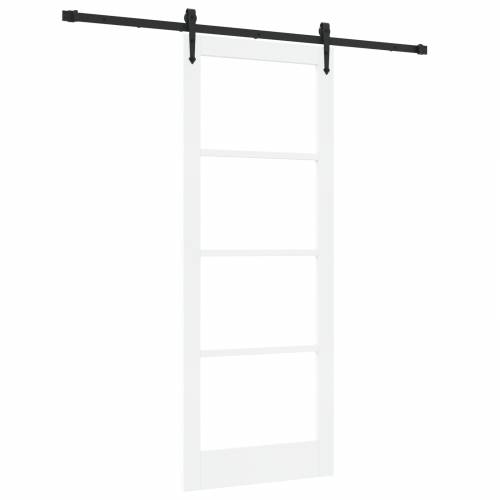 Klizna Vrata s Opremljenom Bijela 83x211 cm Čvrsta Drvena Bor Cijena