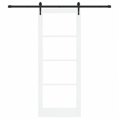 Klizna Vrata s Opremljenom Bijela 83x211 cm Čvrsta Drvena Bor Cijena