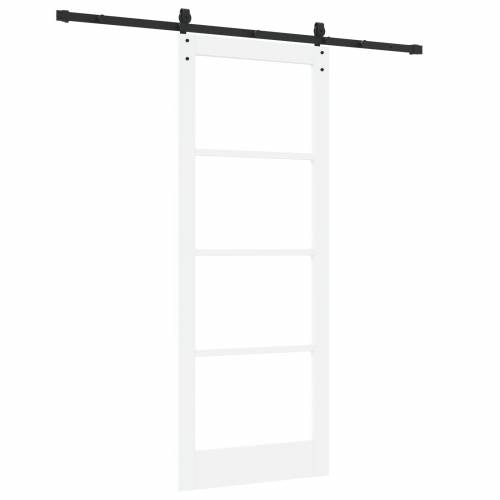 Klizna Vrata s Opremljenom Bijela 83x211 cm Čvrsta Drvena Bor Cijena
