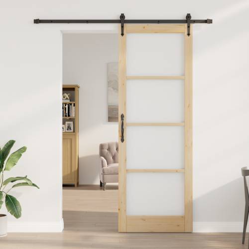 Klizna vrata s setom hardvera 83x232 cm masivna borovina Cijena