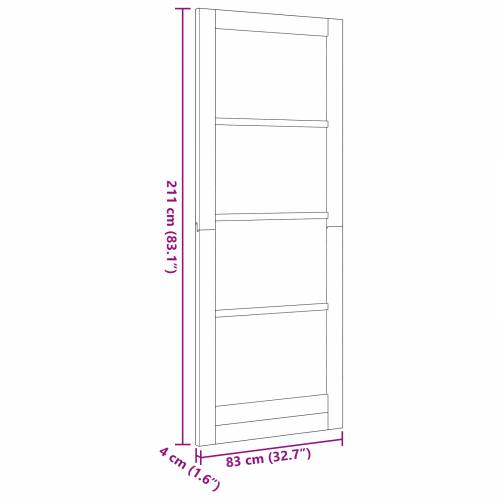 Unutarnja vrata s staklom “ORKDAL” 83x211x4 cm od punog drva borovine Cijena