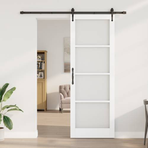 Klizna Vrata s Hardverom Set Bijela 83x232 cm Čvrsto Drvo Bor Cijena