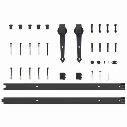 Klizna Vrata s Hardverom Set Bijela 83x232 cm Čvrsto Drvo Bor Cijena