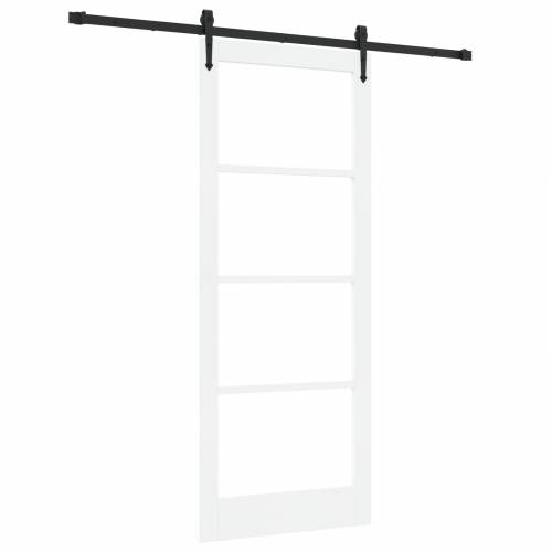 Klizna vrata s hardverskim setom bijela 86x211 cm čvrsto drvo bor Cijena