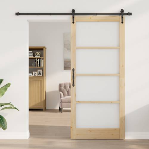 Klizna vrata sa hardverom 93x211 cm masivna borovina Cijena