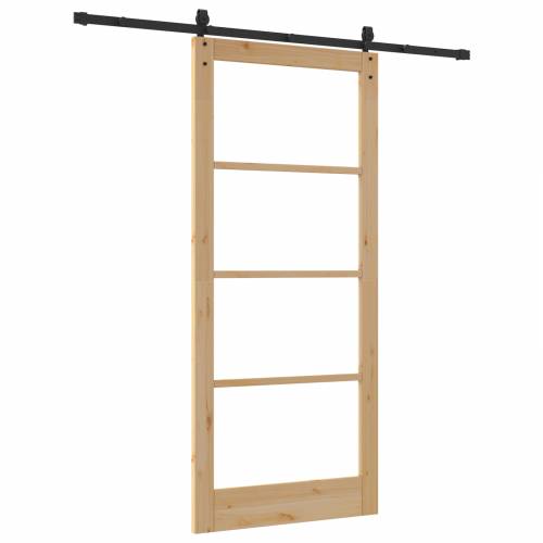 Klizna vrata sa hardverom 93x211 cm masivna borovina Cijena