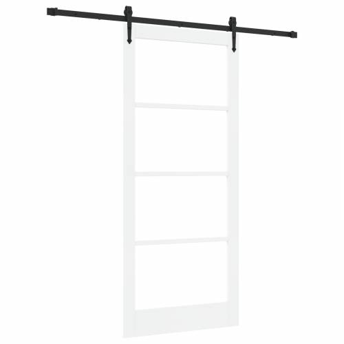 Klizna Vrata s Hardverom Set Bijela 93x211 cm Čvrsto Drvo Bor Cijena
