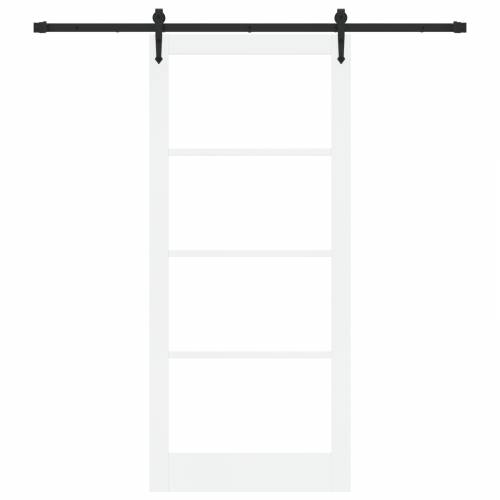 Klizna Vrata s Hardverom Set Bijela 93x211 cm Čvrsto Drvo Bor Cijena