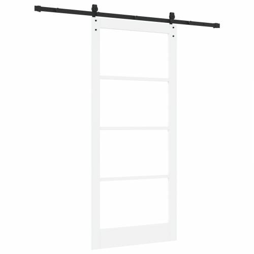 Klizna Vrata s Hardverom Set Bijela 93x211 cm Čvrsto Drvo Bor Cijena