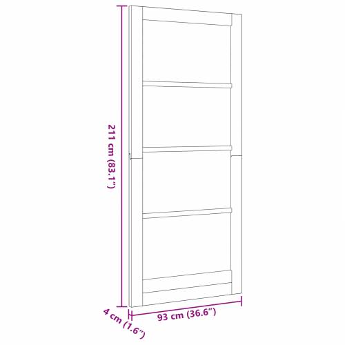 Unutarnja vrata s staklom “ORKDAL” 93x211x4 cm od punog drva bora Cijena