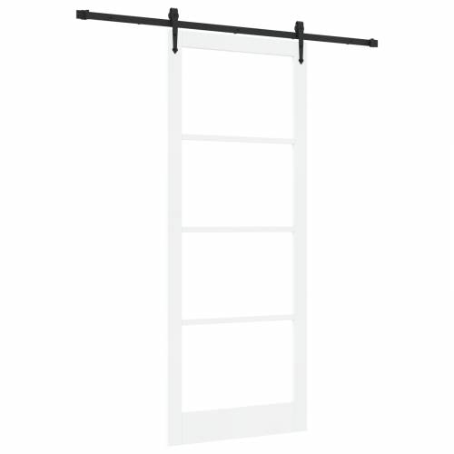 Klizna Vrata s Oprema Set Bijela 93x232 cm Čvrsto Borovo Drvo Cijena