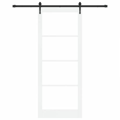 Klizna Vrata s Oprema Set Bijela 93x232 cm Čvrsto Borovo Drvo Cijena