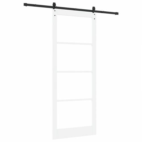 Klizna Vrata s Oprema Set Bijela 93x232 cm Čvrsto Borovo Drvo Cijena
