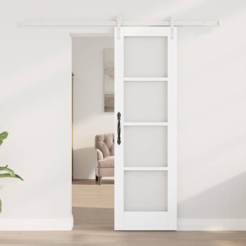 Klizna Vrata s Opremljenim Setom Bijela 61x198,5 cm Solidno Drvo Bor Cijena