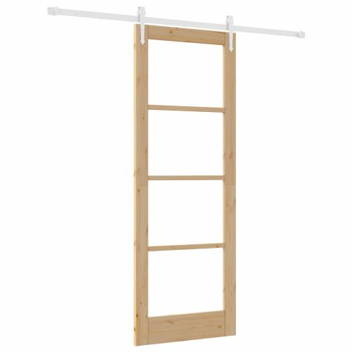 Klizna vrata sa setom opreme 78x211 cm Čvrsta drvena bora Cijena