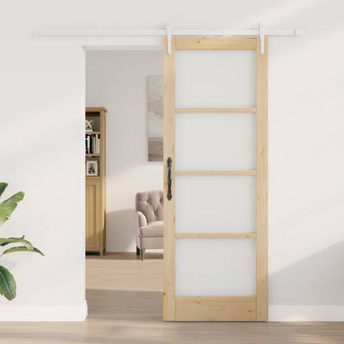 Klizna vrata sa setom opreme 78x211 cm Čvrsta drvena bora Cijena