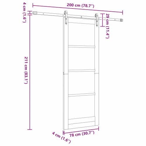 Klizna vrata sa setom opreme 78x211 cm Čvrsta drvena bora Cijena