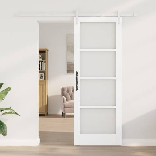 Klizna vrata s kompletnim hardverom bijela 78x211 cm čvrsto drvo bor Cijena