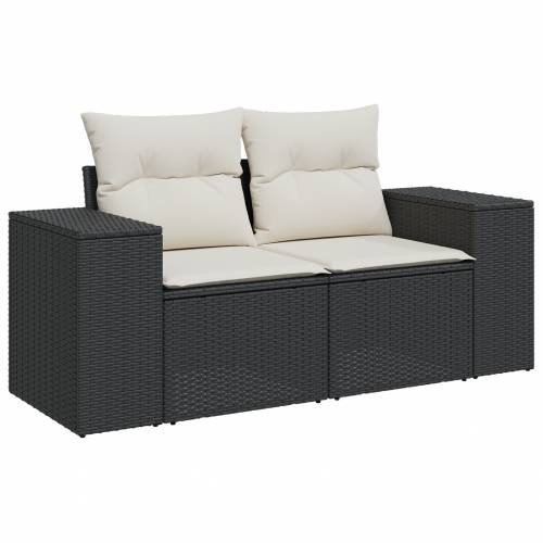 9-dijelni vrtni sofa set s jastučićima crni poli ratan akacija Cijena