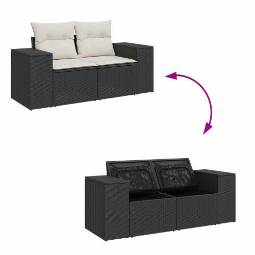 9-dijelni vrtni sofa set s jastučićima crni poli ratan akacija Cijena