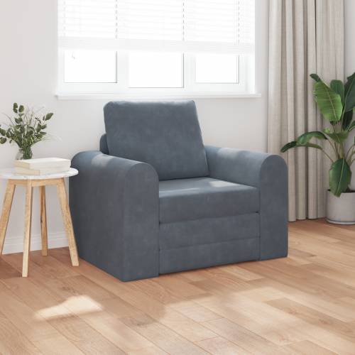podna sofa krevet 2-u-1 tamno siva 98x71x83 cm Velvet Cijena