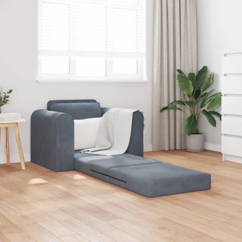 podna sofa krevet 2-u-1 tamno siva 98x71x83 cm Velvet Cijena