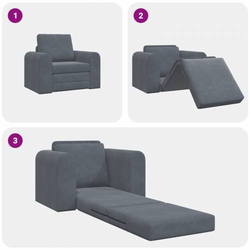 podna sofa krevet 2-u-1 tamno siva 98x71x83 cm Velvet Cijena