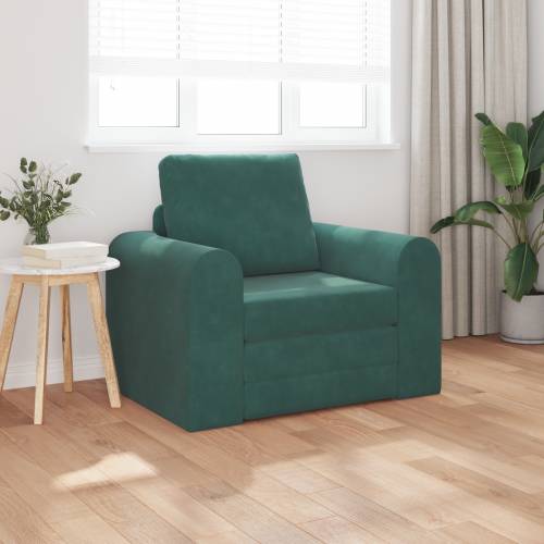 Floor Sofa Bed 2-u-1 Tamnozelena 98x71x83 cm Baršunasti Cijena