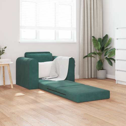 Floor Sofa Bed 2-u-1 Tamnozelena 98x71x83 cm Baršunasti Cijena